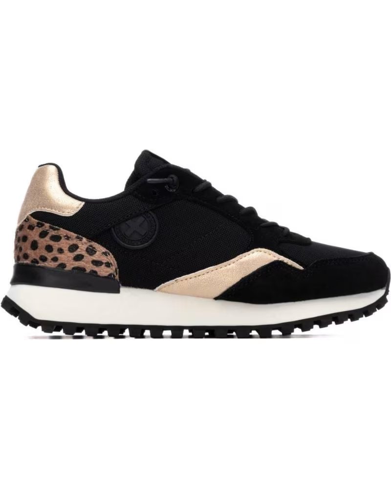 XTI 144161 SNEAKER IN SCHWARZ MIT ANIMAL-PRINT-DETAIL NEGRO