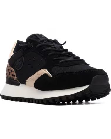 XTI 144161 SNEAKER IN SCHWARZ MIT ANIMAL-PRINT-DETAIL NEGRO