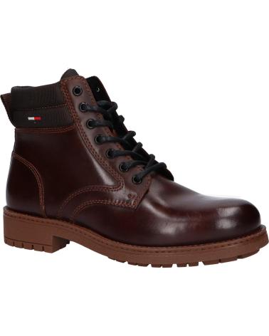 Botins de Homem TOMMY HILFIGER EM0EM01057 SHORT LACE UP BOOT GT7 TRUFFLE BROWN