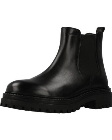 GEOX D IRIDEA B: STIVALETTI NERI IN PELLE CON SUOLA TRASPIRANTE C9999
