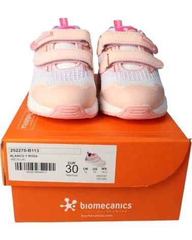 BASKETS BIOMECANICS BIORUNNER 252270-B113 BLANC-ROSE BLANCOROSAB113