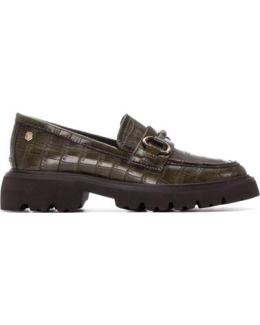 MOCASSINI CARMELA 162547 KAKI EFFETTO COCCODRILLO CON SUOLA CARRARMATO KAKI