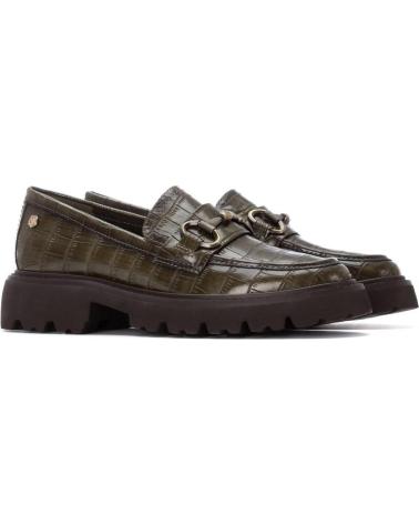 MOCASSINI CARMELA 162547 KAKI EFFETTO COCCODRILLO CON SUOLA CARRARMATO KAKI