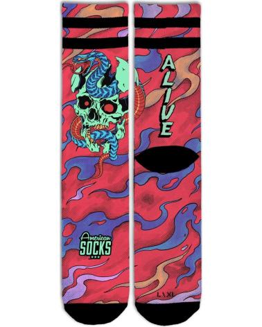 CALZINI AMERICAN SOCKS DEAD AND ALIVE RED