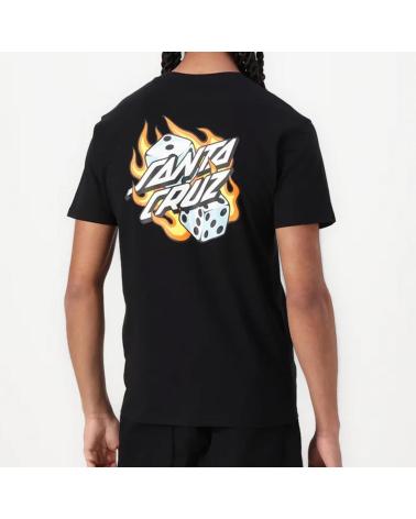 SANTA CRUZ CAMISETA FLAMING DOT CHEST NEGRO BLACK