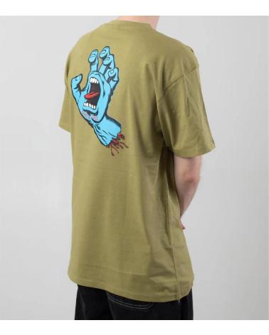 SANTA CRUZ CAMISETA SCREAMING HAND CHEST - VERDE CÁQUI IGUANA GREEN