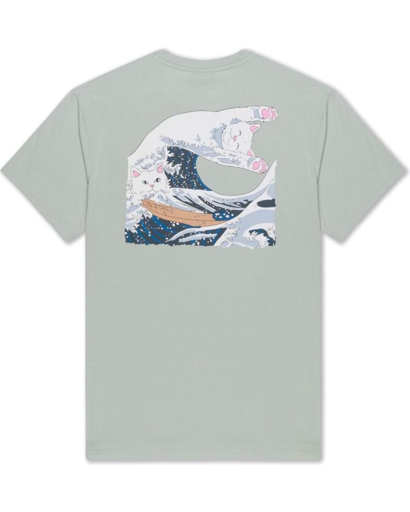T-SHIRT RIPNDIP GREAT WAVE GRIGIO SALVIA