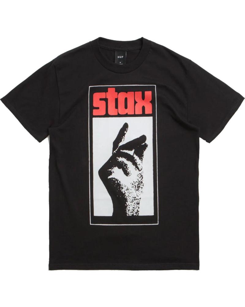 MAGLIETTA HUF STAX SNAP TEE NERA