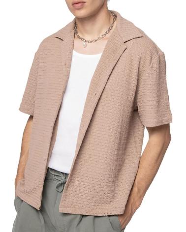 CAMICIA KAOTIKO IN CROCHET COLORE CAMMELLO