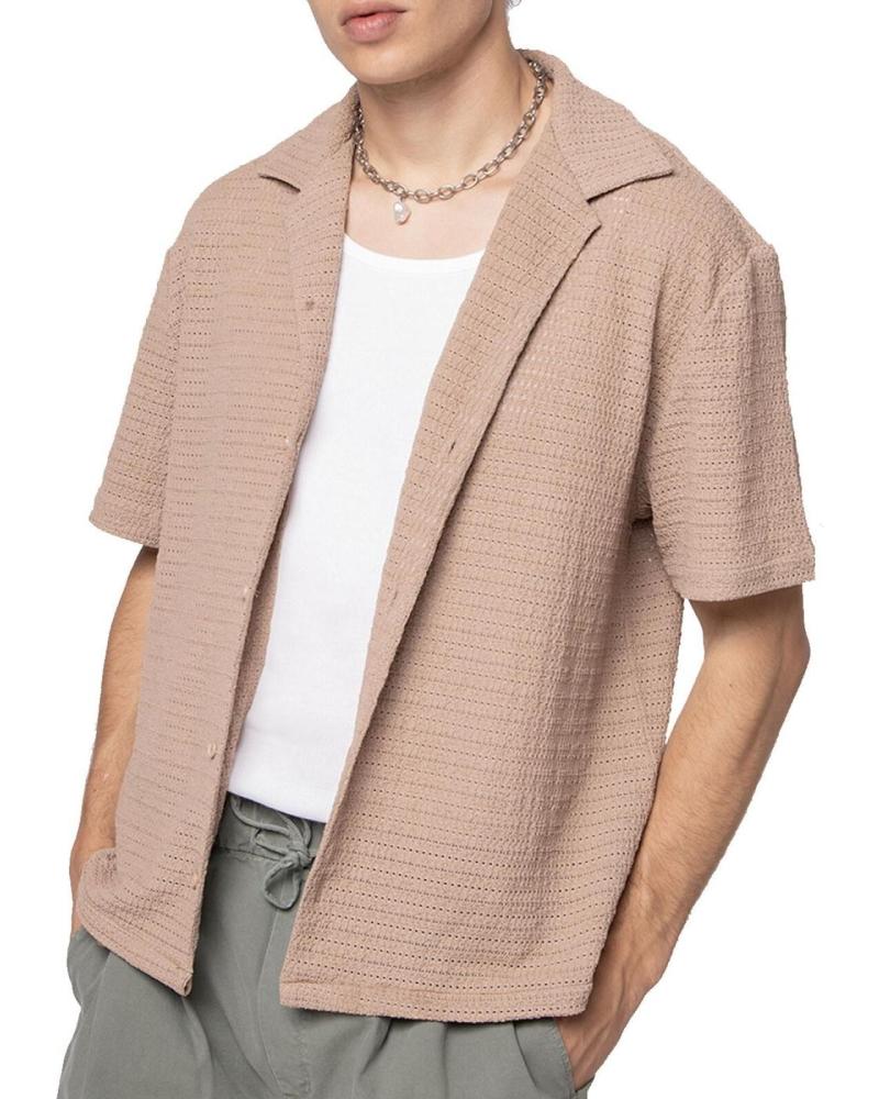 CAMICIA KAOTIKO IN CROCHET COLORE CAMMELLO