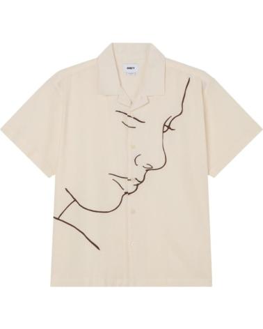 CAMICIA OBEY FRANCES WOVEN UNBLEACHED MULTI A MANICHE CORTE