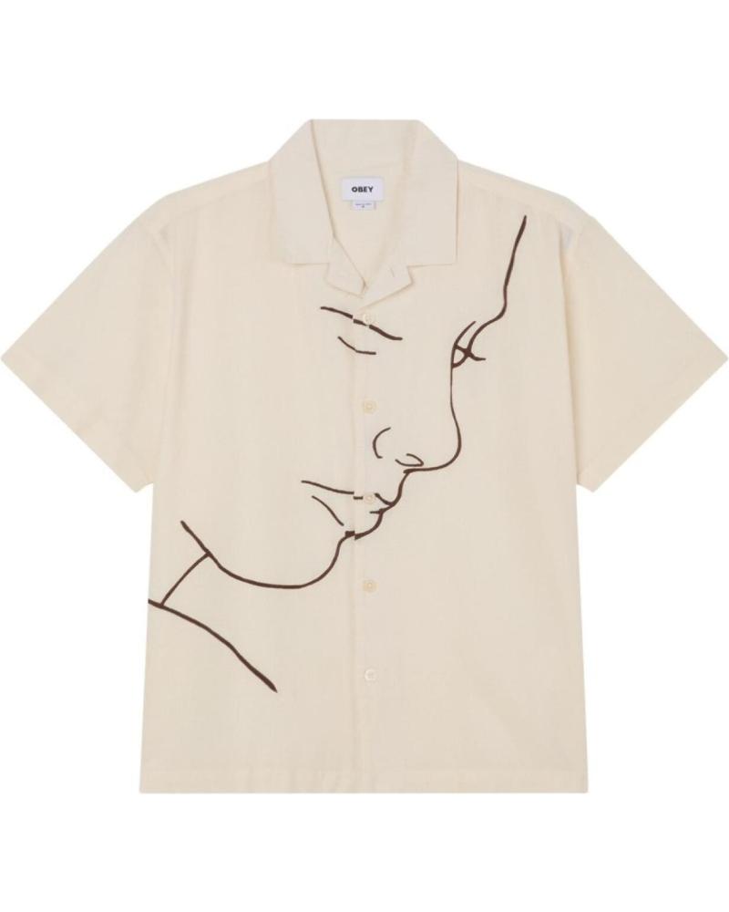 CAMICIA OBEY FRANCES WOVEN UNBLEACHED MULTI A MANICHE CORTE