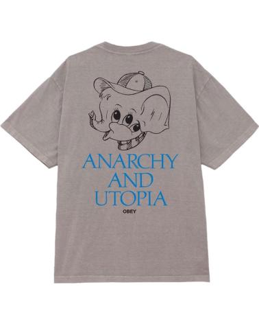 T-SHIRT OBEY HEAVYWEIGHT PIGMENT ANARCHY UTOPIA SILVER G