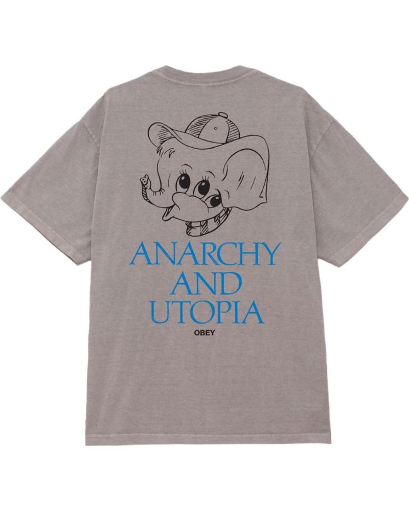 OBEY HEAVYWEIGHT PIGMENT ANARCHY UTOPIA SILVER G T-SHIRT