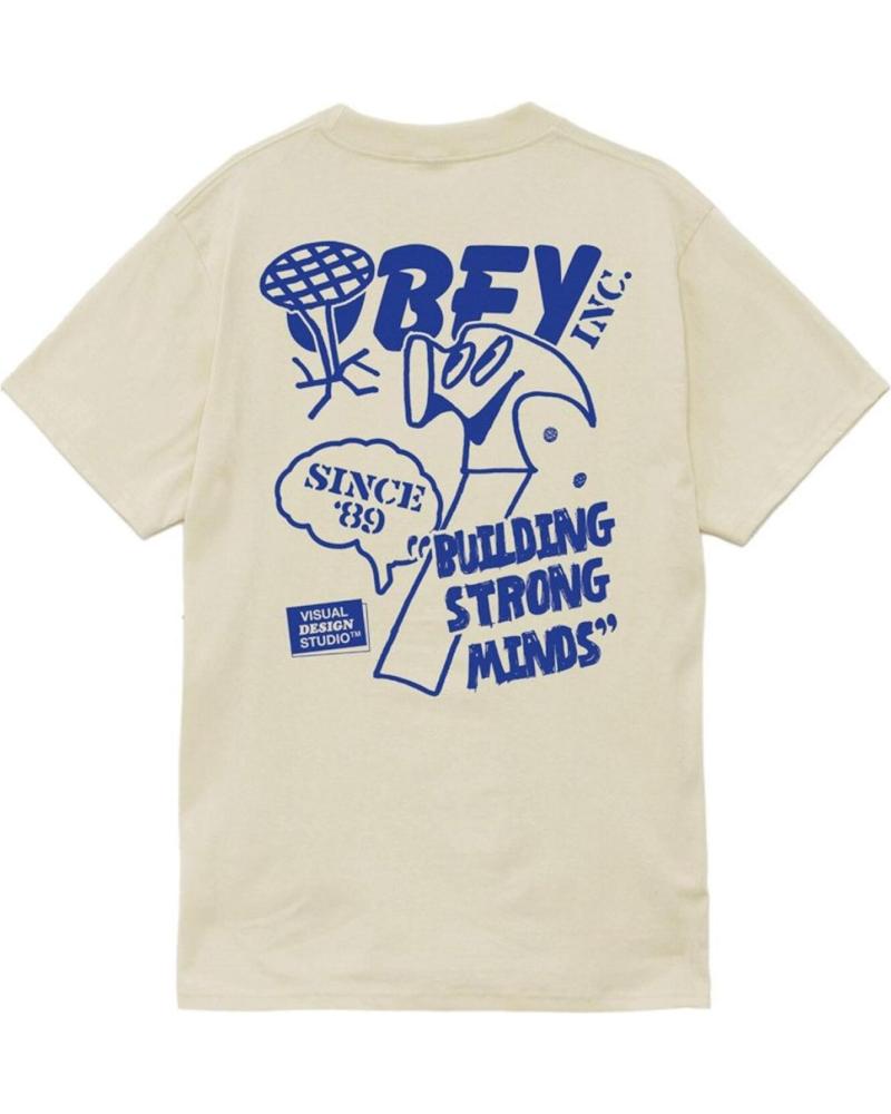 T-SHIRT OBEY 'BUILDING STRONG MINDS' - COR CREME