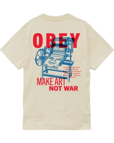 T-SHIRT OBEY PRINTING PRESS MAKE ART CREMA
