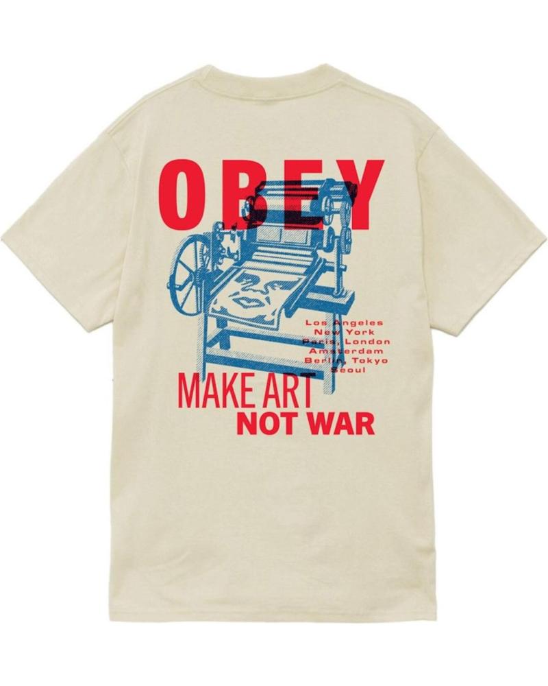 T-SHIRT OBEY PRINTING PRESS MAKE ART CREMA