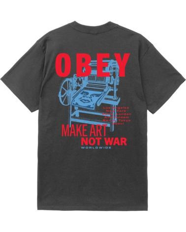 T-SHIRT OBEY PRINTING PRESS MAKE ART NERA
