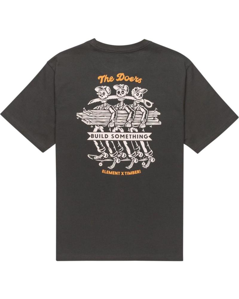 T-SHIRT ELEMENT TIMBER SKELETON GANG SS NOIR AVEC GRAPHIQUE AU DOS