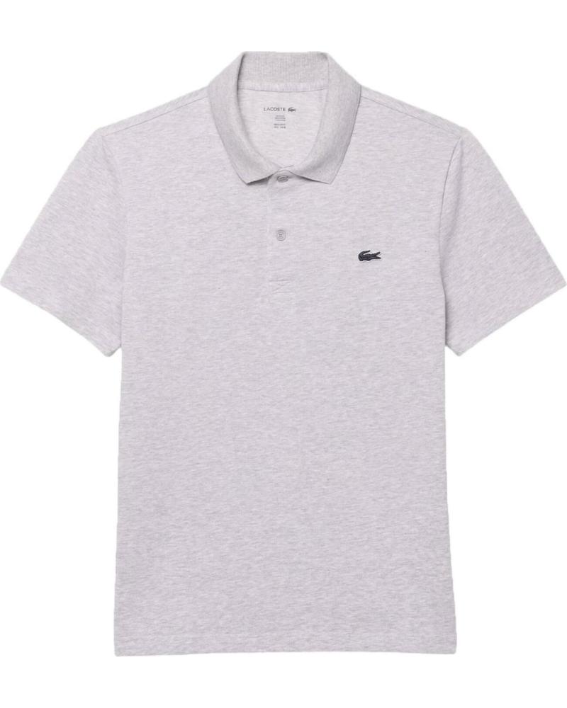 POLO LACOSTE IN COTONE VESTIBILITÀ REGOLARE SILVER CHINE