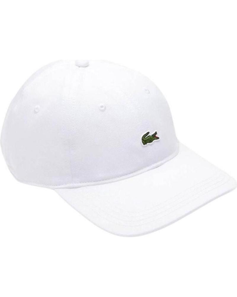 LACOSTE BERRETTO IN TWILL DI COTONE BIANCO