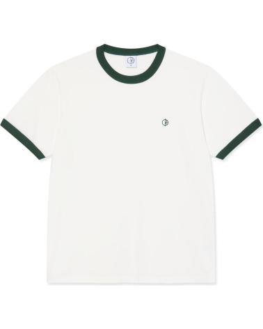 POLAR CAMISETA SKATE CO RINGER TEE CLOUD WHITE DARK GREEN