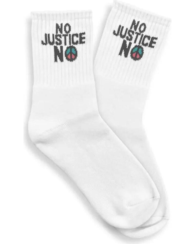 GRIMEY CALCETINES PEACE WITHIN NO JUSTICE NO SOCKS OFF WHITE