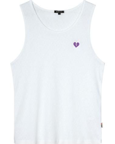 KAOTIKO CAMISETA DE TIRANTES CORAZON MORADO TANK HEART WHITE-MALLOW