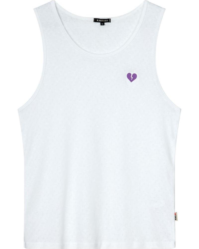 KAOTIKO CAMISETA DE TIRANTES CORAZON MORADO TANK HEART WHITE-MALLOW