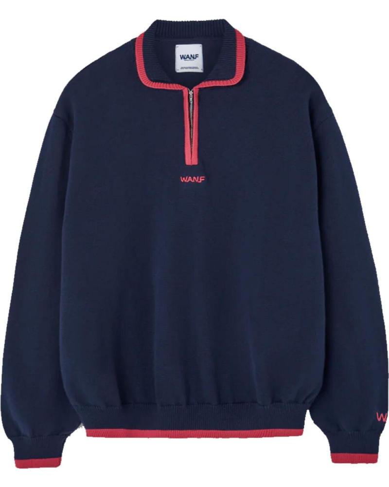 WE ARE NOT FRIENDS JERSEY KON ZIP SWEATER NAVY