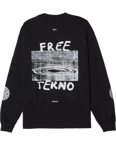 OBEY CAMISETA COLABORACION FREE TEKNO HEAVYWEIGHT MANGA LARGA BLA