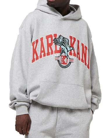 KARL KANI OG EAGLE PRINT HOODIE GRAU MELANGE ROT