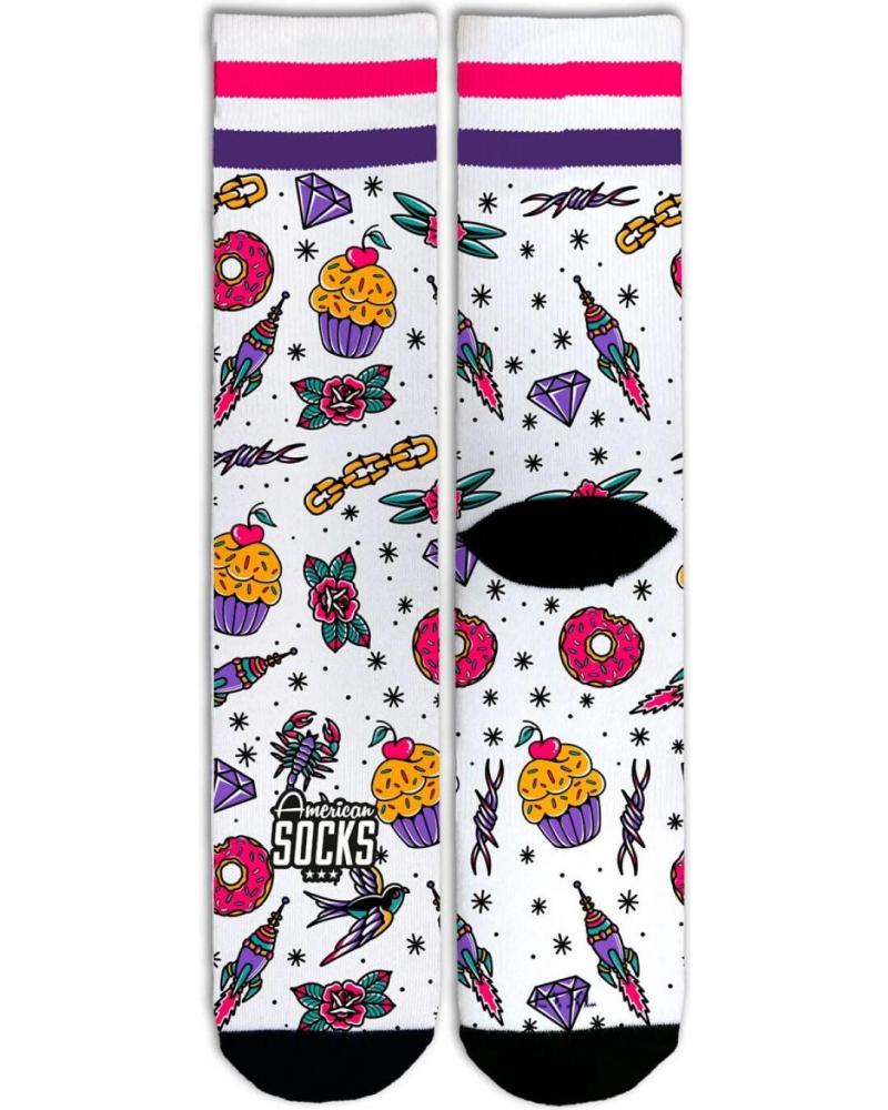 CALZINI AMERICAN SOCKS SWEET TREATS BIANCHI STAMPA DIVERTENTE BLANCO