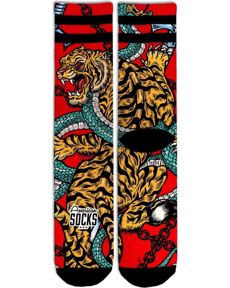CALZINI AMERICAN SOCKS TIGER SNAKE ROSSI NERI NEGRO