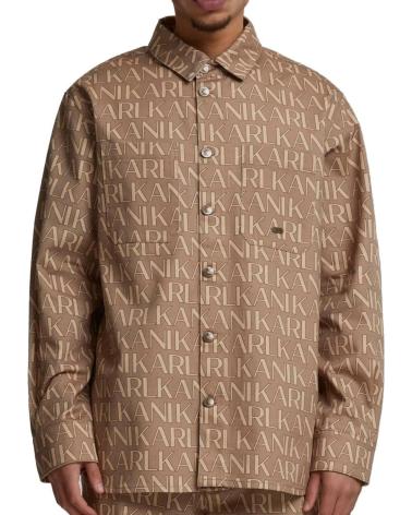 KARL KANI CAMISA CHAQUETA AOP OVERSHIRT BEIGE LIGHT SAND