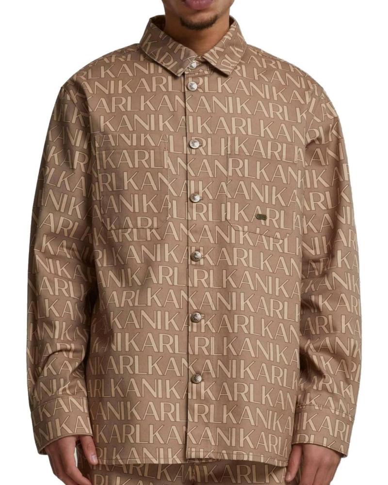 KARL KANI CAMISA CHAQUETA AOP OVERSHIRT BEIGE LIGHT SAND