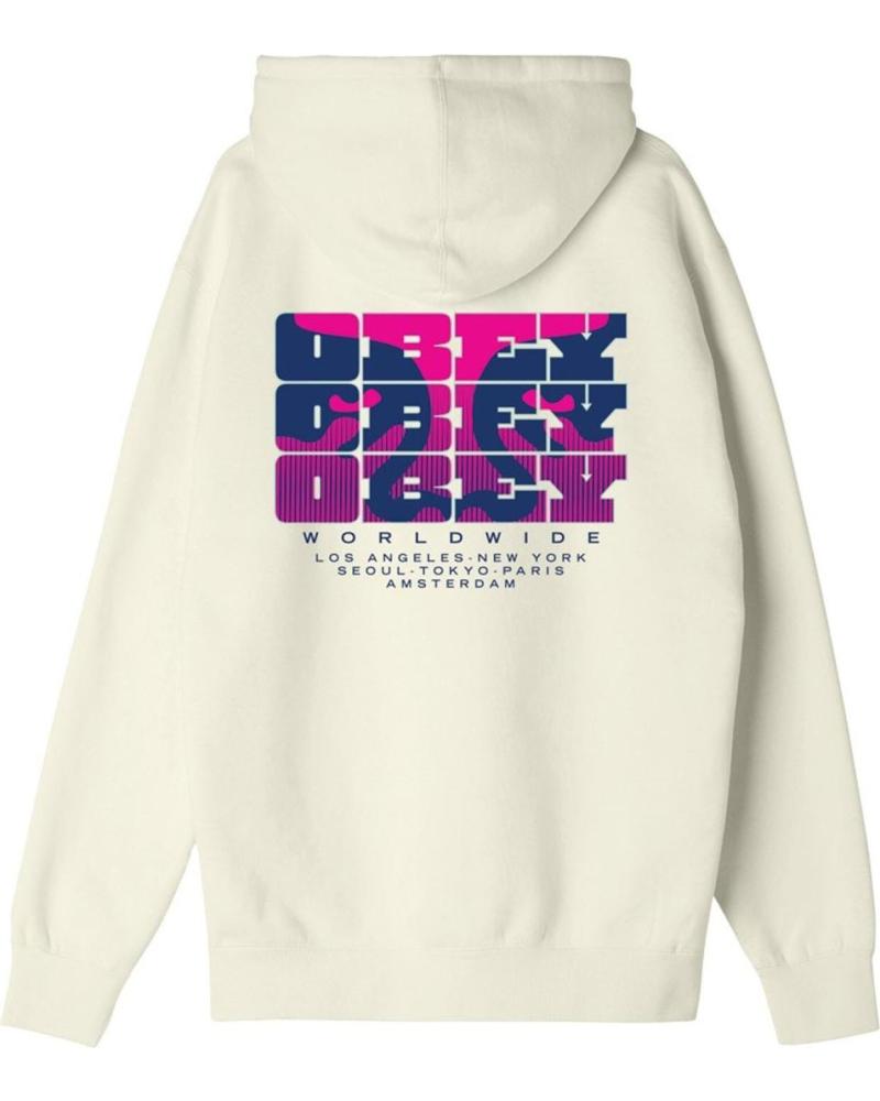 OBEY HOODIE BRICK BY BRICK UNBLEACHED