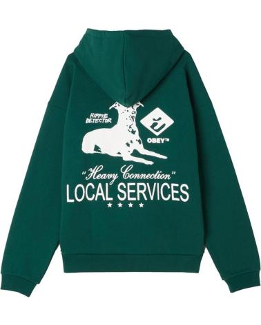 MOLETOM COM CAPUZ OBEY SERVICES EXTRA HEAVY HOOD RAIN FOREST