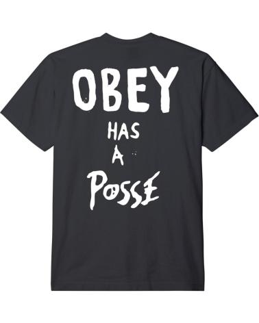 T-SHIRT OBEY HEAVY WEIGHT HAS A POSSE VINTAGE BLACK