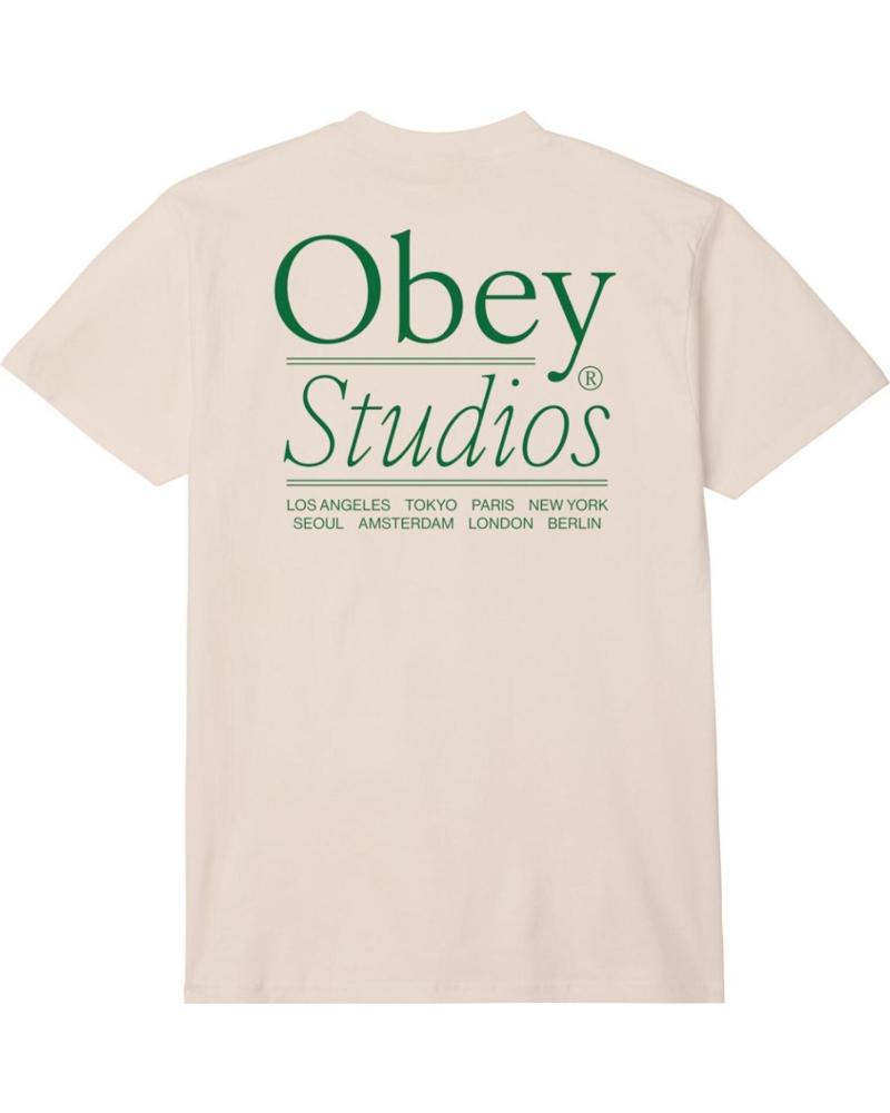 T-SHIRT OBEY STUDIOS CREAM