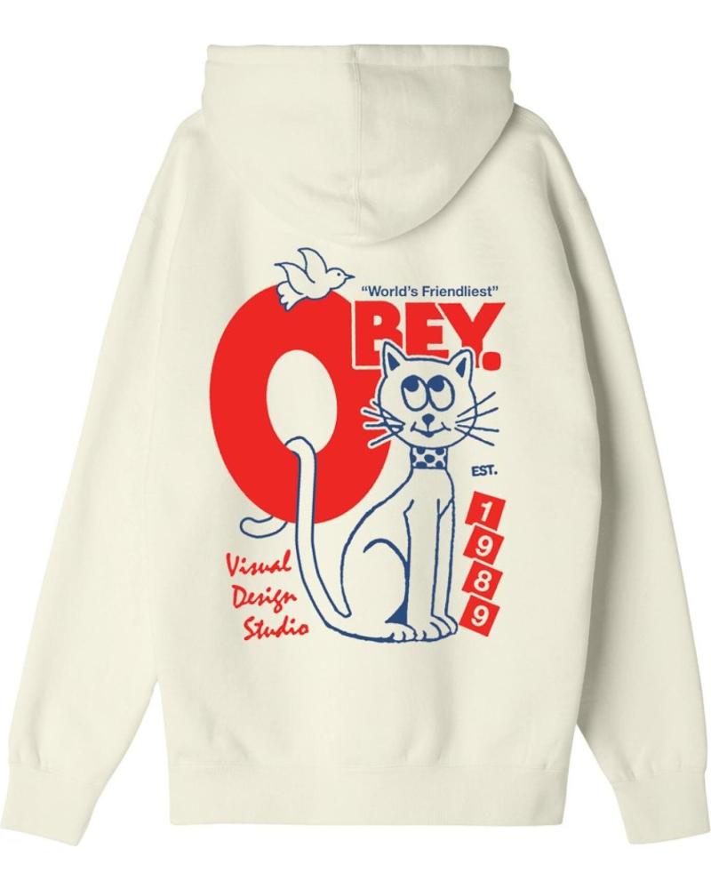 MOLETOM COM CAPUZ OBEY WORLD’S FRIENDLIEST UNBLEACHED