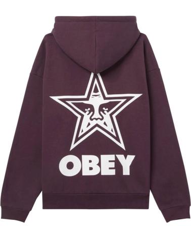 MOLETOM COM CAPUZ OBEY BOLD STAR EXTRA HEAVY PLUM PERFECT