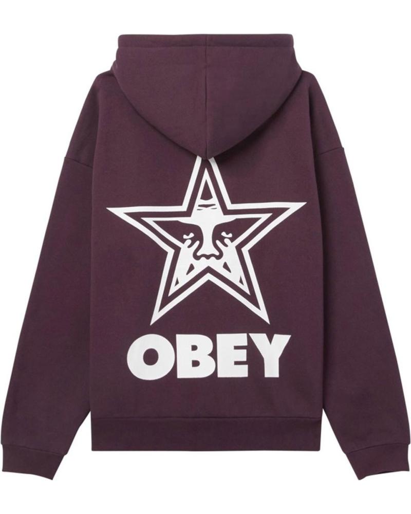 MOLETOM COM CAPUZ OBEY BOLD STAR EXTRA HEAVY PLUM PERFECT