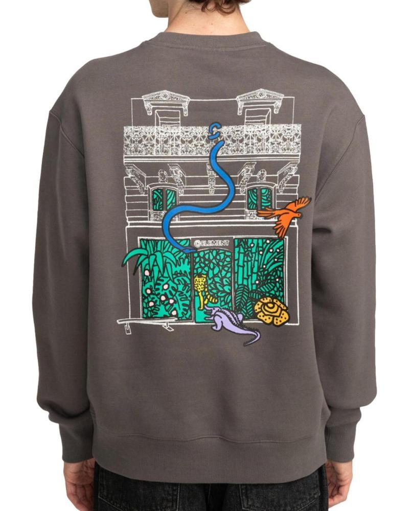 ELEMENT SUDADERA JUNGLE SHOP CREW MARRON BROWN