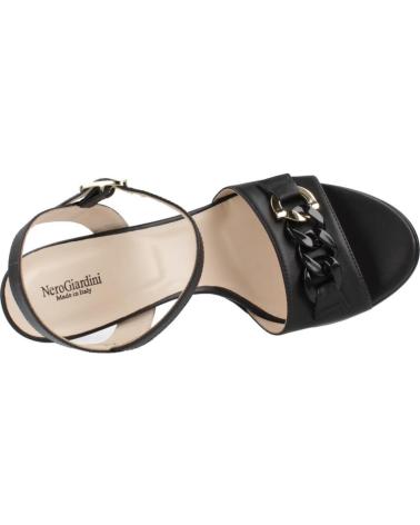 SANDALI NERO GIARDINI E513350D NERI CON TACCO E PLATEAU 100