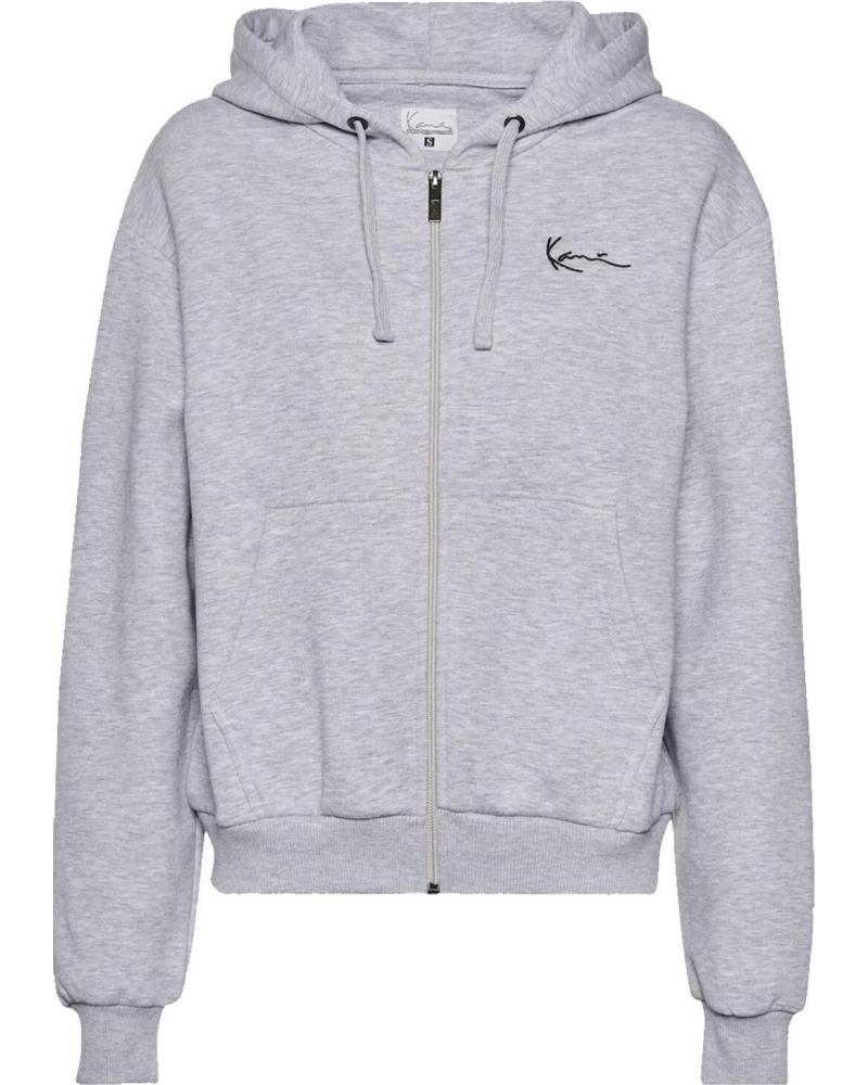 KARL KANI CHEST SIGNATURE ESSENTIAL ZIP HOODIE - ASCHGRAU