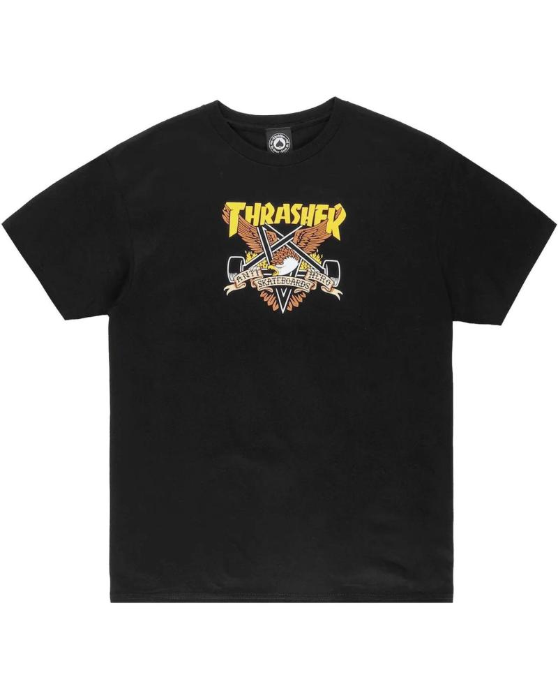 T-SHIRT THRASHER X ANTIHERO EAGLEGRAM NOIR