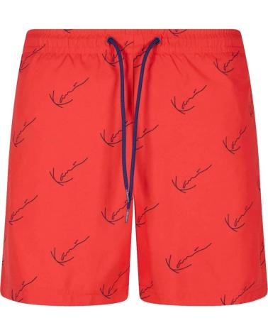 KARL KANI BANADOR SMALL SIGNATURE AOP BOARD SHORTS RED