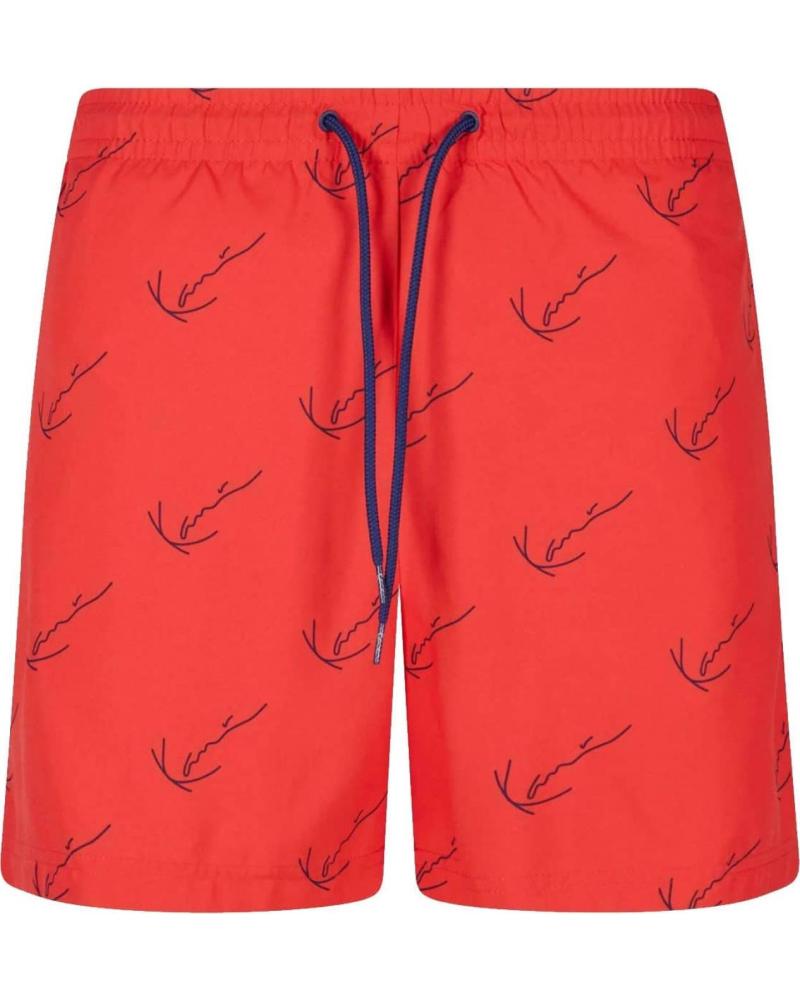 KARL KANI BANADOR SMALL SIGNATURE AOP BOARD SHORTS RED