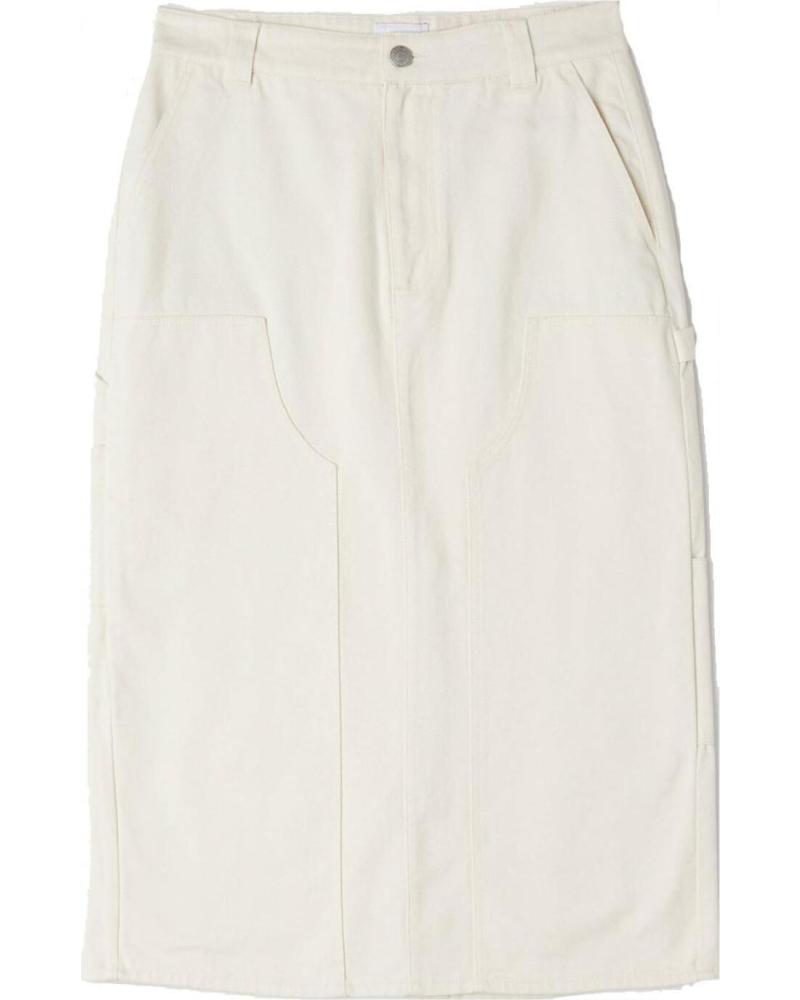 OBEY FALDA PAINTERS MIDI SKIRT UNBLEACHED